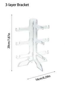 1pc Sunglasses Storage Display Shelf, Eyeglasses Organizer Box Display Rack Can Hold 5 Pairs Of Glasses,For Holiday Beach, Bathroom Collection, Bedroom Collection, Large Capacity - Clear - View 7