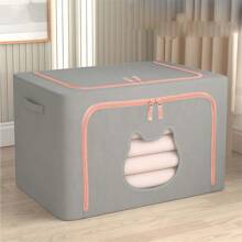 1 pièce de grande capacité Bacs de rangement pliables avec fenêtre transparente, boîtes de rangement rectangulaires, cadre en acier galvanisé pliable et imperméable. Organisateurs polyvalents pour armoire avec fermeture à rabat. Rangement sous le lit. Boîtes de rangement en tissu de qualité supérieure pour vêtements et livres. Solutions idéales pour le déménagement et l'emballage. Chambre à coucher, organisateur, rangement à la maison. T-shirt blanc femme, pantalon noir femme, vêtements d'hiver pour dames, robe