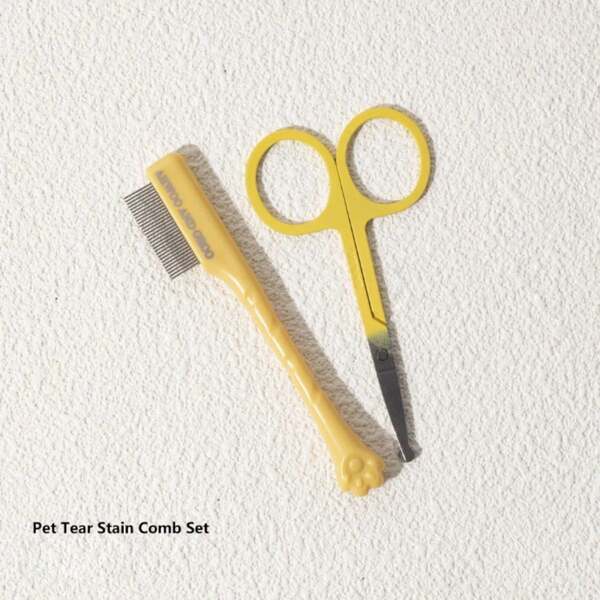 Pet Facial Cleaning Comb Set, Remove Tear Stains, Cat Paw Comb, Dog Hair Repair Scissors, Cat Hair Comb, Pet Cleaning Supplies