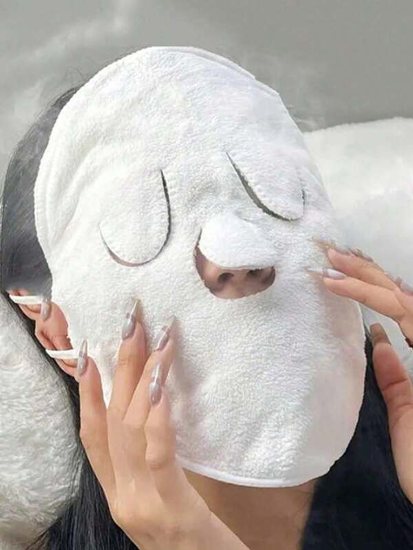 1pc Hot Compress Towel Mask Facial Mask Hot And Cold Steam Household Facial Washcloth