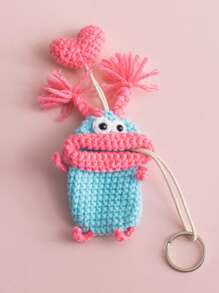 1pc-Thick Lip Monster Pull-Type Key Storage, Hand-Woven Key Bag, Fun Car Key Cover, Housekeeper Key Chain Pull-Type Key Chain Bag, Unisex Key Bag Hand-Woven Thick Lip Key Chain, Novel Sausage Mouth Car Key Cover, Sausage Mouth Car Key Cover Hand-Woven Funny Big Mouth Monster Key Pendant, Valentine's Day Gift,