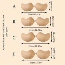 2pairs Mango-Shaped Silicone Nipple Cover Light And Weightless With Clasp Shoulder Strap Invisible Silicone Chest Patch Push-Up Bra Pull-Up Underwear Breast Patch