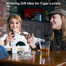 Cenicero de cristal redondo: Bandeja para cigarrillos adecuada para uso en el hogar, la oficina o la mesa al aire libre. Fácil de limpiar, duradero, también un regalo personalizado para Navidad.