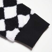 Puma 格纹仿羊毛夹克，男女通用设计 - 黑色 - 查看 5