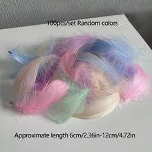 Set de 100 piezas de plumas de color rosa degradado suaves y esponjosas - Decoraciones de boda, fondos de escenario, suministros para fiestas que pueden usarse para hacer atrapasueños de bricolaje, sin caja de regalo - Multicolor - Ver 12