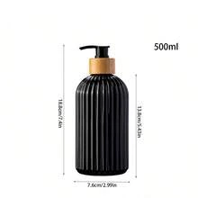 1pc 500ml Soap Dispenser, With Bamboo Pump, Suitable For Bathroom, Shower, Counter, Kitchen, Laundry Room Back To School - White - View 4