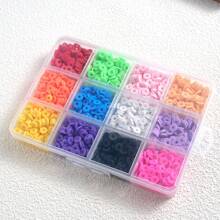 4200 piezas de cuentas de arcilla para hacer pulseras, kit de 28 colores, cuentas redondas planas de arcilla polimérica tipo espaciador "heishi" para la fabricación de joyas, para niñas