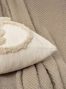 1 buah Sarung Bantal Bordir Chenille, Sarung Bantal Dekoratif Persegi/Persegi Panjang Maroko untuk Sofa Ruang Tamu/Kamar Tidur, Dekorasi Rumah, Tanpa Isian - Krem - View 3