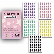 Parches para cubrir granos en el rostro, parches de hidrocloloruro para cubrir granos y manchas, parches para cubrir granos, pegatinas de color para cubrir imperfecciones 300 piezas/600 piezas