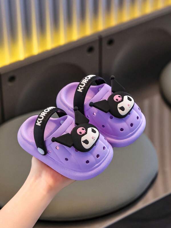 Sanrio 1 paire de sandales décontractées légères, douces et confortables pour enfants, pour l'extérieur et la plage, de couleur violette