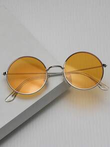 1pc Round Fashion Glasses, Suitable For Daily Life, Travel And Outing - Multicolor - View 3