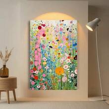 Canvas Art Poster  Gustav Klimt Flower Garden Spring Wall Art Print Poster Framed Art Gift - Framed - View 3