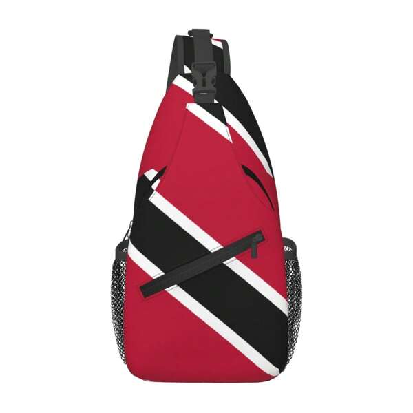 Large Crossbody Backpack Shoulder Bag, Trinidad And Tobago Flag Suitable For Men Women And Youth, High- Quality Multifunctional Crossbody Bag, Travel Hiking Chest Bag, Backpack Great For Outdoor Fishing And Cycling