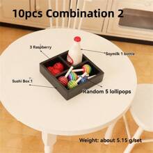 10 Stück/8 Stück/5 Stück Mini Bento Boxen, Mini Lebensmittelbehälter, Miniatur Lebensmittel Modelle, Puppenhaus Mini Lebensmittel Spielzeug, Nachmittagstee Snacks, BJD Kuchen, Desserts, Sushi Box, 12 geteilte Milch Bento Modelle, Puppenhaus Mini Küche Dekorationen, Mikro Szene Fotografie Requisiten