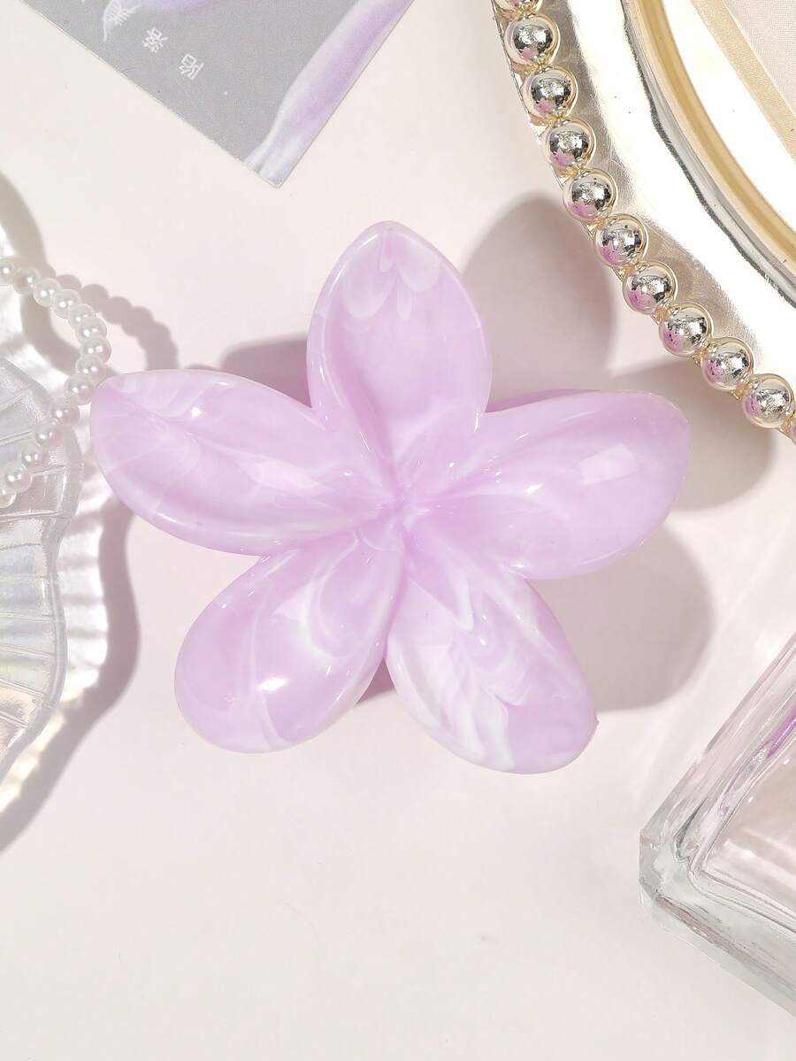 1个波西米亚风紫色渐变大理石纹花朵发夹，沙滩/度假发饰，发爪夹，发夹，发卡，发夹，发饰，发夹，发卡，发饰，秋冬夏季 - 彩色 - 查看 1