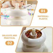 KLONKEE Herramienta manual giratoria para rellenar cuentas, para hacer joyas con cuentas, tazón giratorio para cuentas, herramienta accesoria DIY, para hacer cadenas, pulseras y collares [Albaricoque] - Multicolor - Ver 11