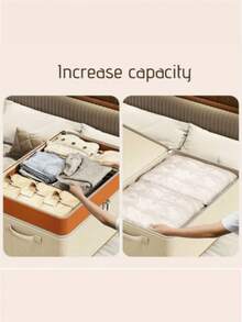 1个大号防水多功能折叠设计收纳袋，适用于衣物、毛毯等物品，防尘防潮，节省空间，适用于卧室、宿舍和房车收纳，提高居家整理效率