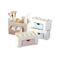 Organizador de maquillaje cosméticos multiusos escritorio baño 6 compartimentos 1 cajón caja joyero organizador cosmético maquillaje organización tocador compacto accesorios belleza práctico - Blanco - Ver 7