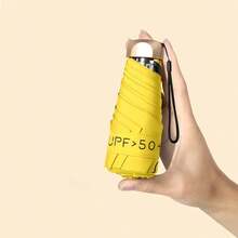 1 件，迷你旅行遮阳伞带保护套，小巧紧凑防紫外线雨伞，轻便防风遮阳伞，适合徒步旅行