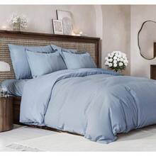 Cover Queen Size Set - Extra Soft Queen Size Duvet Cover 90 X 90 With 2 Pillow Shams - Hotel Luxury Easy Care And Fade Free W/ Zipper Closures & Ties - Breathable Bedding Set (Light Sage Green) - 24 - 混色藍(無被子) - 查看 8
