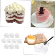 30/20/10/5/1 Set Heart-Shaped Mousse Cups With Lids, Transparent High-Quality Appearance, Suitable For Desserts, Cakes, Crystal Mud And Slime Packaging, More Convenient!