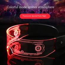 1pc LED 7-Color Illuminated Glasses - Sci-Fi Honeycomb Design - Futuristic Technology Style Glasses - Cyberpunk Eyewear - Cool Colorful Glasses - Dual Control 12 Modes - Curved Dual Temples Design (Stable Wear, Less Likely To Fall Off) - Perfect Gift - Birthday Gift - Ideal Present - Surprise Gift - Holiday Gift - Seasonal Gift - Halloween Gift - Christmas Gift - Stunning Costume Effect - Unlock Your Cyberpunk World - Gift - Toy