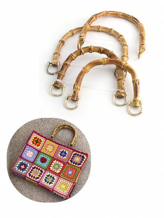 15.5厘米天然竹制提手适用于手提包钱包手柄替换U型五金编织配件DIY箱包配件