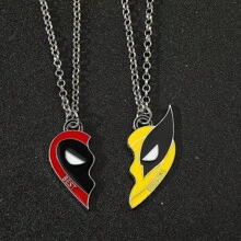 bandai 2pcs Movies Deadpool & Wolverine Necklace Fashion For Best Friend Gifts Pendant Necklace Cool Handmade DIY Pendant Accessories