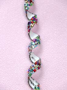 1Yards Glitter Crystal Rhinestone Ribbon, Polychrome Glass Gems Rhinestone Tape For Room Decoration DIY Crafts,Crystal Trim Self Adhesive, Diamond Ribbon Sticker For Sparkling Rhinestones Used For , Fabrics, Cars, Clothing, Bottles, Cakes, Mobile Phones, Birthdays, Wedding Home Decorationdecorations - Multicolor - View 6