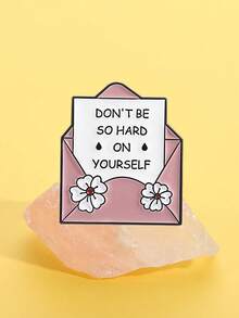 1pc "You're Doing A Great Job" Metal Lapel Pin, Cute Badge For Bags, Clothes, Hats, Thoughtful Gift For Friends - Letter - View 7