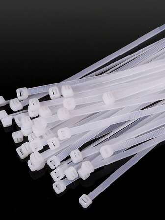 100 条扎线带，重型 6 英寸/12 英寸优质塑料扎线带，抗拉强度 50 磅，自锁式黑色尼龙扎带，适用于室内和室外