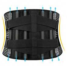 okwish Back Support Belt Back Brace Breathable Lumbar Support Lumbo Belt - Black - View 2