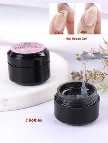5克玻璃纤维修复指甲凝胶裂纹断裂纤维丝质延长快速胶水丙烯酸透明UV指甲油美甲用品可卸甲油 - 無色 - 查看 12