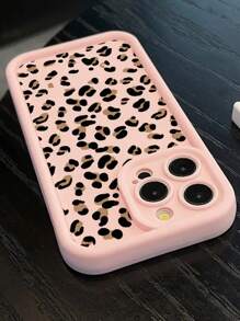 Una funda para teléfono con estampado de leopardo salvaje, de cobertura completa, antideslizante y a prueba de golpes, funda protectora suave de TPU adecuada para Apple