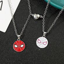 bandai 2pcs/Set Superhero Spider Necklace Fashion Couple Necklace Valentine Day Gift For Best Friend