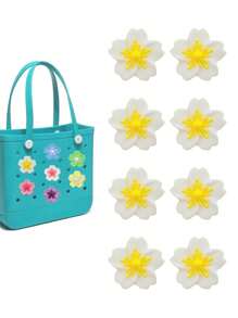 16pcs/8pcs/4pcs/1pc 7-Color Begonia Flower DIY Bag Decor, Bag Accessories, Begonia Flower Decor