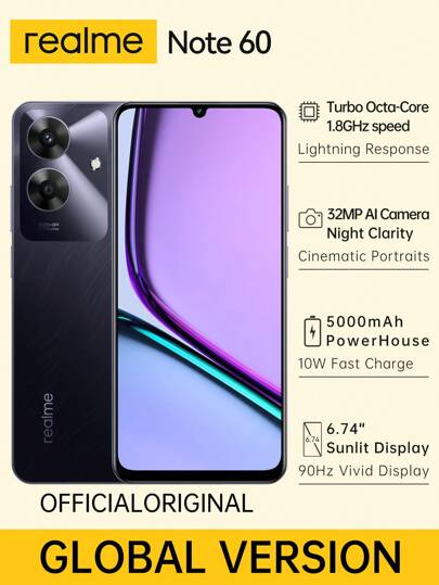 realme Note 60 6.74インチ グローバルバージョン Amazon.com: realme Note 60 Dual-SIM 64GB ROM + 3GB RAM (GSM
