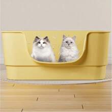 Pet Toilet Cat Litter Box Oversized Splash-Proof Cat Toilet Kitten Giant Open Cat Litter Box Extra Large Cat Litter Box Deodorant Easy To Clean - Yellow - View 6
