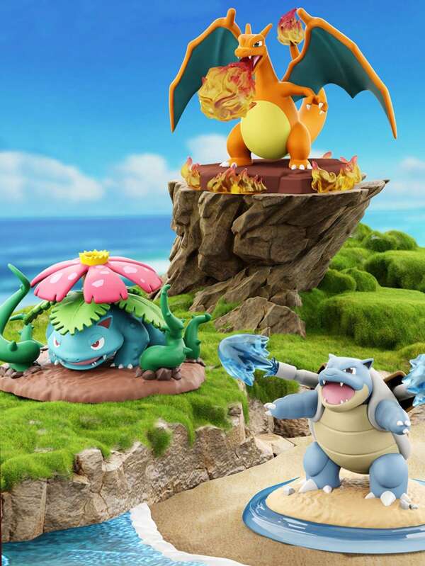 pokemon 1 Pokemon Figurine Blind Box, Suitable Asa Gift For Friends, Couples, Family. Official Pokemon Battle Moment: Dragon And Statues, A Fashionable Desktop And Family Collectible