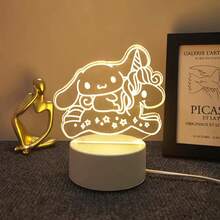 Lámpara de escritorio USB de acrílico 3D Sanrio - Serie Retro, Decoración de escritorio, Luz cálida interface USB, Luz nocturna cálida para habitación y dormitorio, Adecuado para hogar, vacaciones, cumpleaños, sin batería requerida - incluye cables
