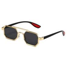1 paire de lunettes de mode à monture métallique géométrique, unisexe, de taille moyenne-petite, mode et casual