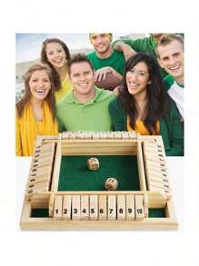 1 Juego de Mesa de Madera, Juego de Mesa Digital Clásico de 4 Paneles con Volteo, Apto para 2-4 Jugadores para Participar al Mismo Tiempo, Simple y Divertido para Fiestas Familiares, Adecuado para Juegos de Mesa de Adultos, Regalos de Halloween y Navidad