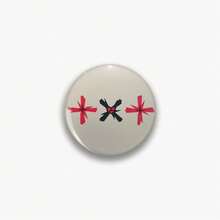 1pc/2pcs, Diameter 58MM, Highly Attractive, Interesting, TXT Boy Group Gossip Star Shiny Brooch Made Of High-Quality Metal Material. Ins Style Design, Red And Black Two-Color Pattern, Round Appearance, With Stars, Roses And Other Details, Can Be Used As A Decoration On Clothing Or Bags. Suitable For Daily Matching, Can Also Be Used As A Gift For Fans To Celebrate Related Activities. - Multicolor - View 5