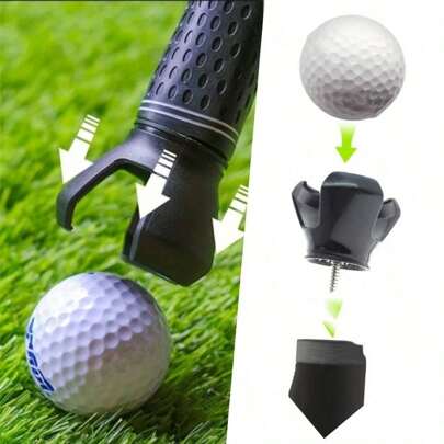 1pc Golf Ball Pick Up Clip, Rubber Zinc Alloy Golf Supplies Accessories, Convenient & Practical Golf Training Assistance Tool