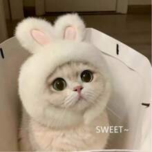 1/2pcs Bunny Ears For Cat And Puppy, Plush Bunny Hat With Ears For Cat And Puppy, Cute Easter Party Role Play Costume Pet Headdress Accessories