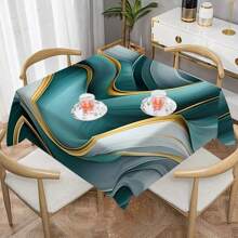 1 / 20 piezas Mantel moderno de lujo, mantel con diseño de rayas de múltiples colores, cubierta de mesa rectangular de poliéster, lavable a máquina, perfecto para decoración de primavera y verano, fiestas, cocina y uso al aire libre - regalo ideal para inauguración de casa y días festivos