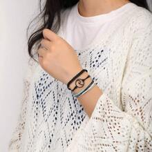 Starain Surf String Wave Bracelets For Women Boho Handmade Waterproof Adjustable Braided Beach Surfer Bracelets Set