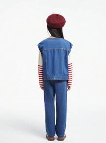 Annil Abbigliamento per bambini, ragazze, ragazzi grandi, giacche di jeans, autunno