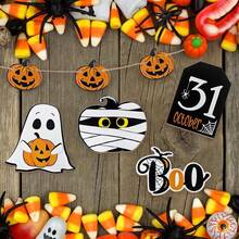 7pcs Dekorasi Nampan Berlapis-lapis Halloween, Kayu, Hantu, Mumi, Ornamen Dekorasi Meja Halloween (Nampan Tidak Termasuk) - MultiWarna - View 4