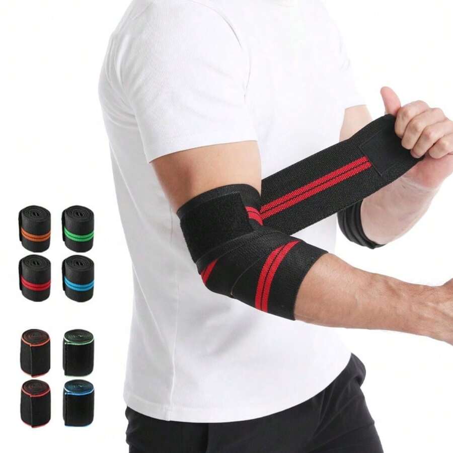 1PC 100cm Long Wrap Elbow Strap Bandage Weight Lifting Breathable Elbow Support Strap For Weightlifting Bench Press - Multicolor - View 1